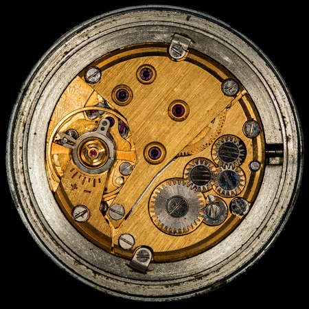 clockwork old mechanical watch, high resolution and detail