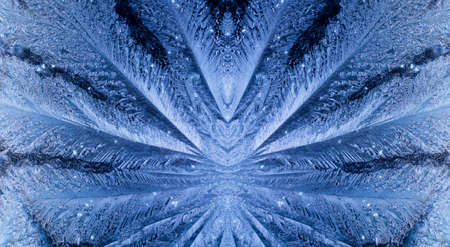 Frosty pattern on glassの写真素材