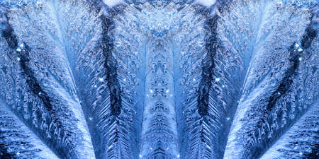 winter card, frosty pattern on glassの写真素材