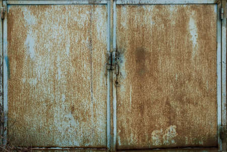 old metal warehouse door, hangar, high resolution photoの写真素材