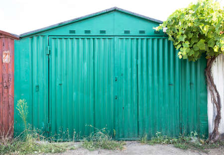 old metal warehouse door, hangar, high resolution photoの写真素材