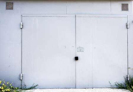 old metal warehouse door, hangar, high resolution photo