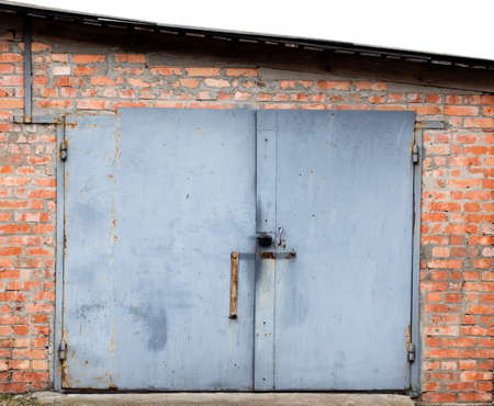 old metal warehouse door, hangar, high resolution photoの写真素材