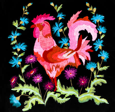 Handmade embroidery, folk arts and craftsの写真素材