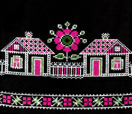 Ukrainian folk embroidery, handmadeの写真素材