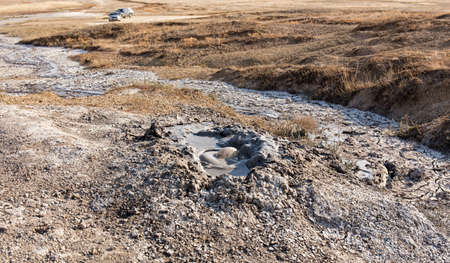mud volcano, landscapeの写真素材