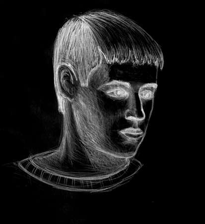 illustration drawing, sketch, portraitの写真素材