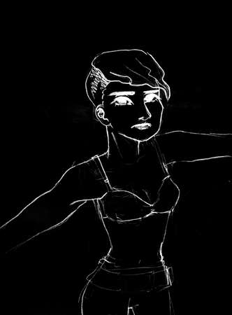 sketch, manga styleの写真素材