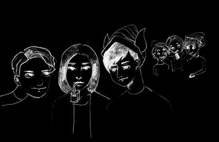 sketch, manga styleの写真素材