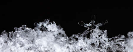 snowflake in the snow, winterの写真素材