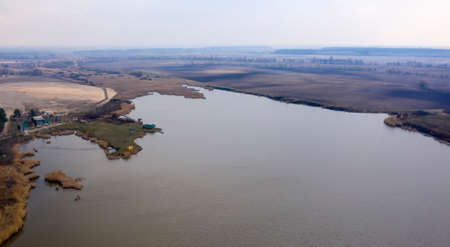 lake, water basin, view from above