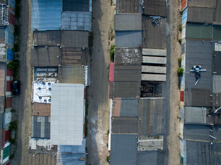 roof of garages, view from aboveの写真素材