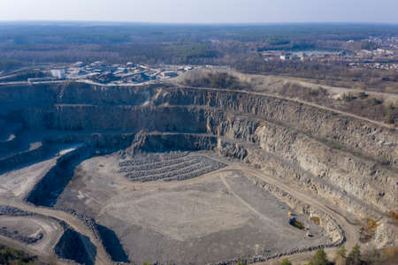 Open pit granite quarry, view from above