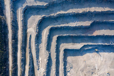 Open pit granite quarry, view from above