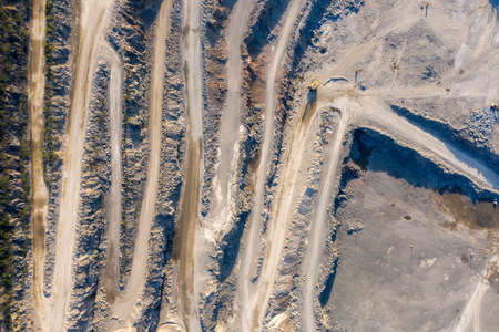 Open pit granite quarry, view from aboveの写真素材