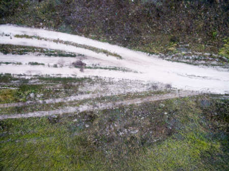 country road, view from above, aerial view