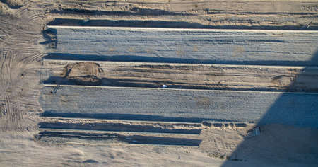 road of small gravel, view from above