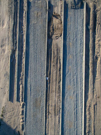 road of small gravel, view from above