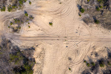 country road, view from above, aerial viewの写真素材