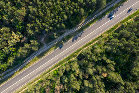 asphalt road, view from above