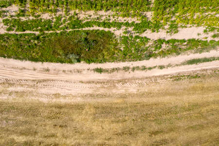 country road, view from above, aerial viewの写真素材