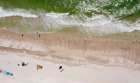 surf, waves on the seashore, top viewのeditorial素材
