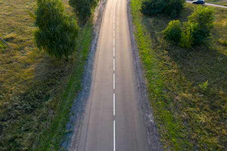 asphalt road, view from above
