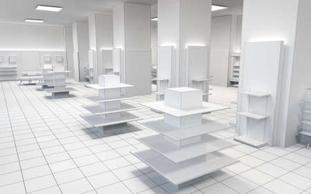 commercial premises, shop, interior visualization, 3D illustration