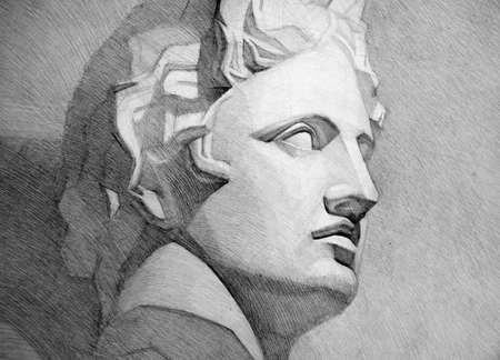 pencil drawing illustration, portrait, sketch