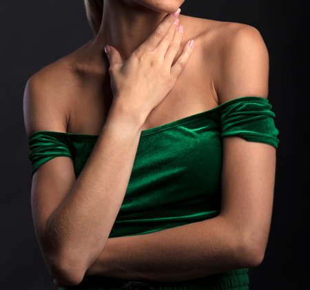 female figure in clothes, studio portraitの写真素材