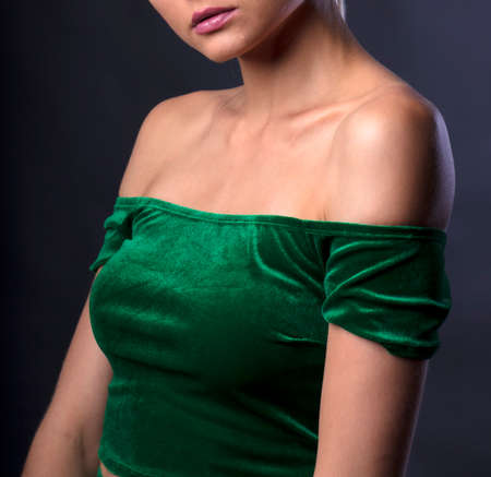 female figure in clothes, studio portraitの写真素材