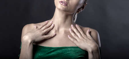 female figure in clothes, studio portraitの写真素材