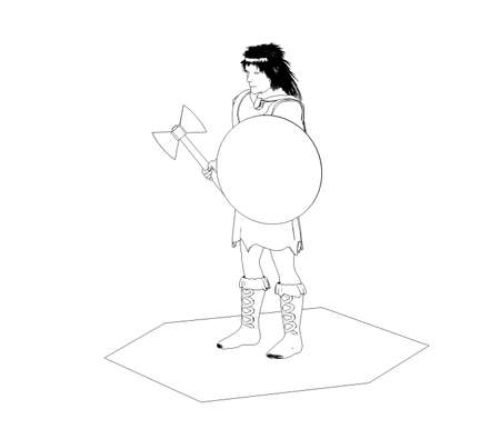 warrior character, illustrationの写真素材