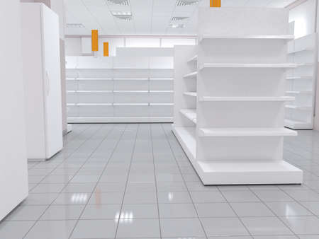 commercial premises, shop, interior visualization, 3D illustration, cg renderの写真素材