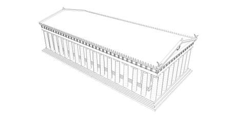 Parthenon, ancient greek temple, visualization, 3D illustrationの写真素材