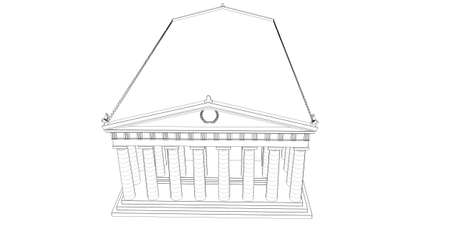 Parthenon, ancient greek temple, visualization, 3D illustrationの写真素材