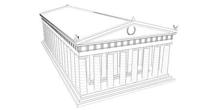 Parthenon, ancient greek temple, visualization, 3D illustrationの写真素材