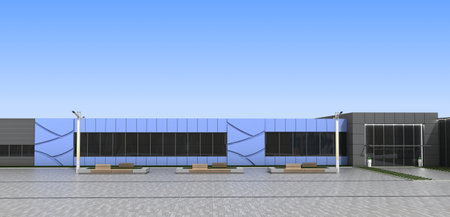 3d render exterior mall, exterior visualization, 3D illustrationの写真素材