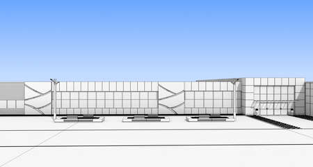 3d render exterior mall, exterior visualization, 3D illustrationの写真素材
