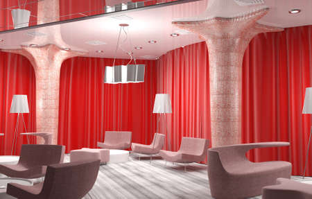 restaurant, interior visualization, 3D illustrationの写真素材