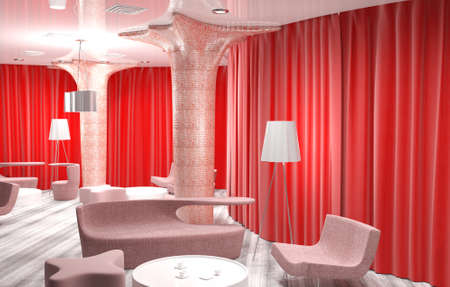 restaurant, interior visualization, 3D illustrationの写真素材