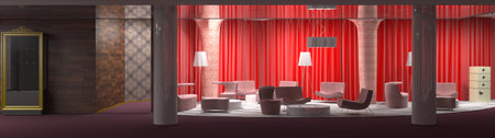 restaurant, interior visualization, 3D illustrationの写真素材