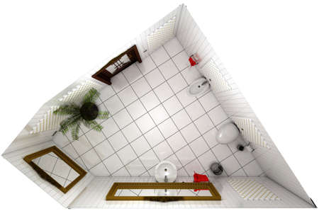restroom, interior visualization, 3D illustration, cg renderの写真素材