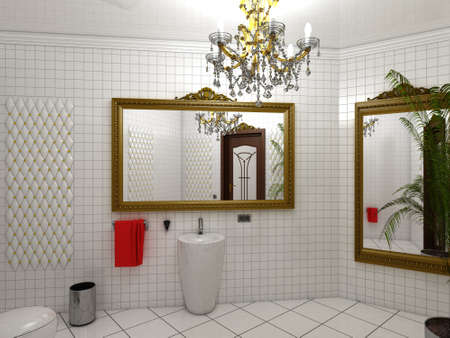 restroom, interior visualization, 3D illustration, cg renderの写真素材