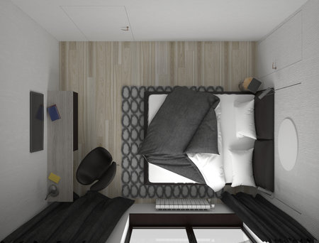 visualization of modern residential interior design, 3D illustration, cg renderの写真素材