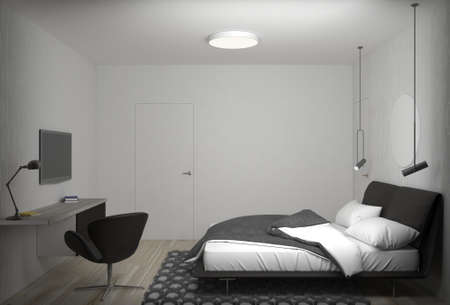 visualization of modern residential interior design, 3D illustration, cg renderの写真素材