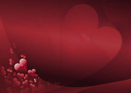 Romantic red abstract image with beautiful hearts.の写真素材