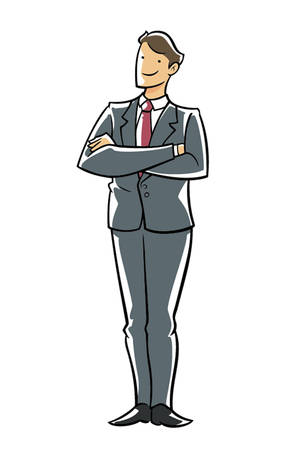 Confidence executive hands across chest.のイラスト素材