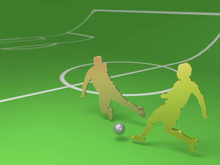 Soccer player made of metalの写真素材