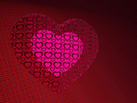 A glowing heart in a patterns heartの写真素材